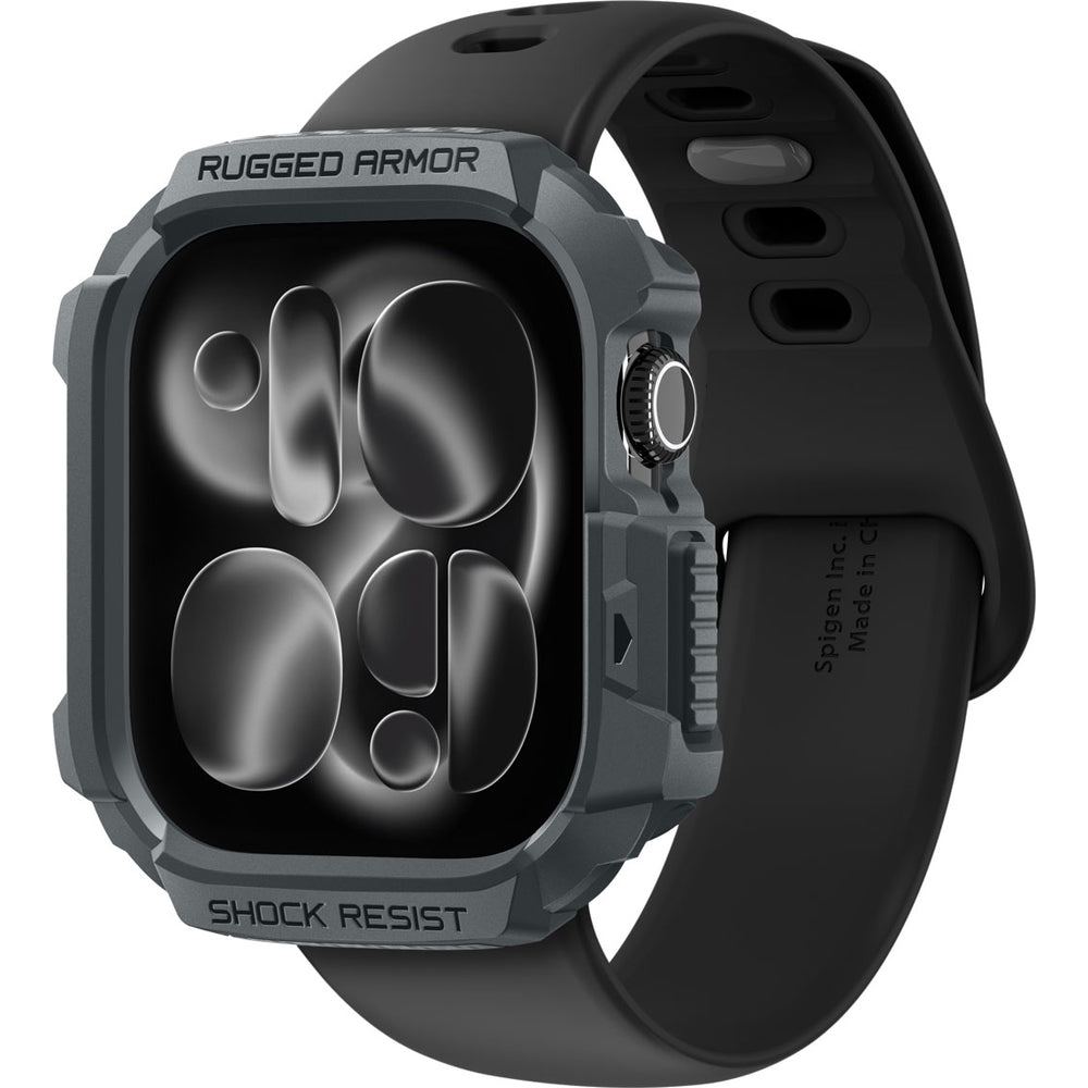 Schutzhülle für Apple Watch 11 / 10 46 mm, Spigen Rugged Armor 2, Grau