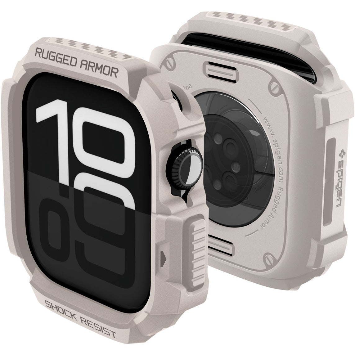 Schutzhülle für Apple Watch 11 / 10 42 mm, Spigen Rugged Armor 2, Beige