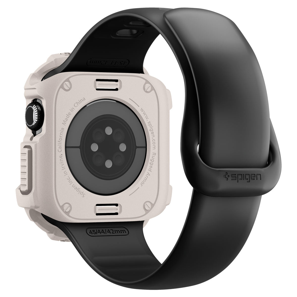 Schutzhülle für Apple Watch 11 / 10 42 mm, Spigen Rugged Armor 2, Beige