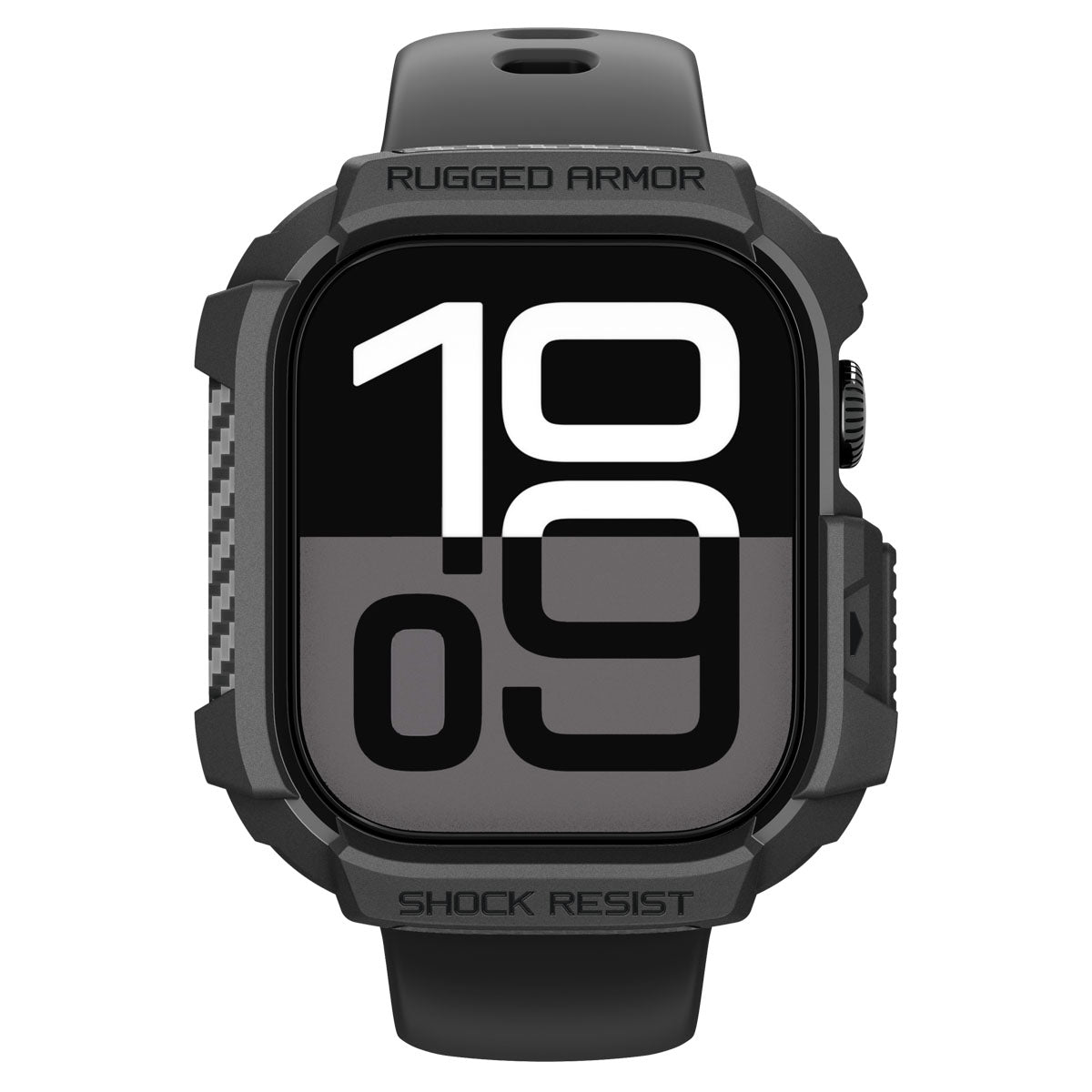 Schutzhülle für Apple Watch 11 / 10 42 mm, Spigen Rugged Armor 2, Schwarz