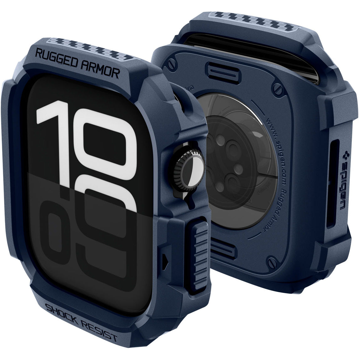 Schutzhülle für Apple Watch 11 / 10 42 mm, Spigen Rugged Armor 2, Dunkelblau