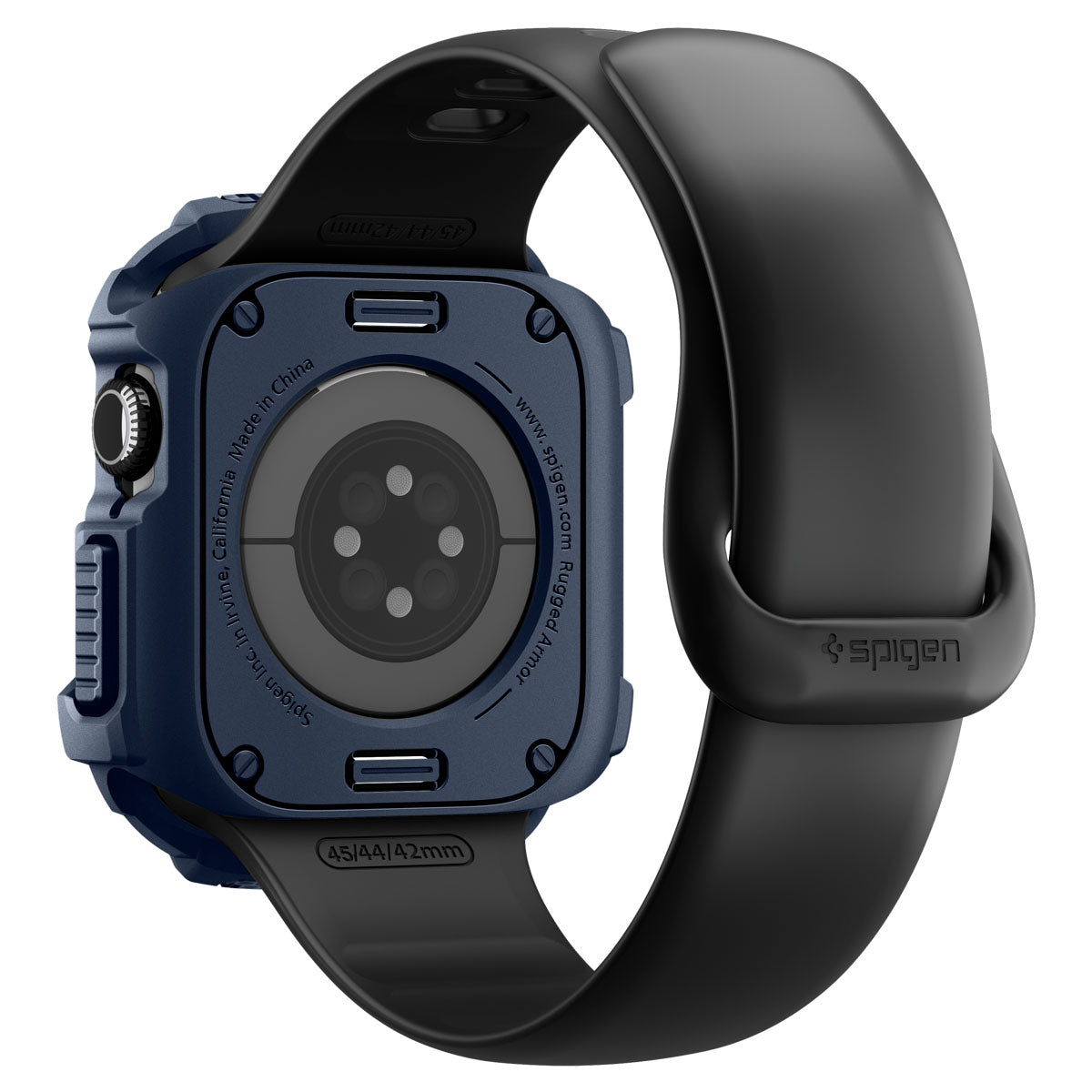 Schutzhülle für Apple Watch 11 / 10 42 mm, Spigen Rugged Armor 2, Dunkelblau