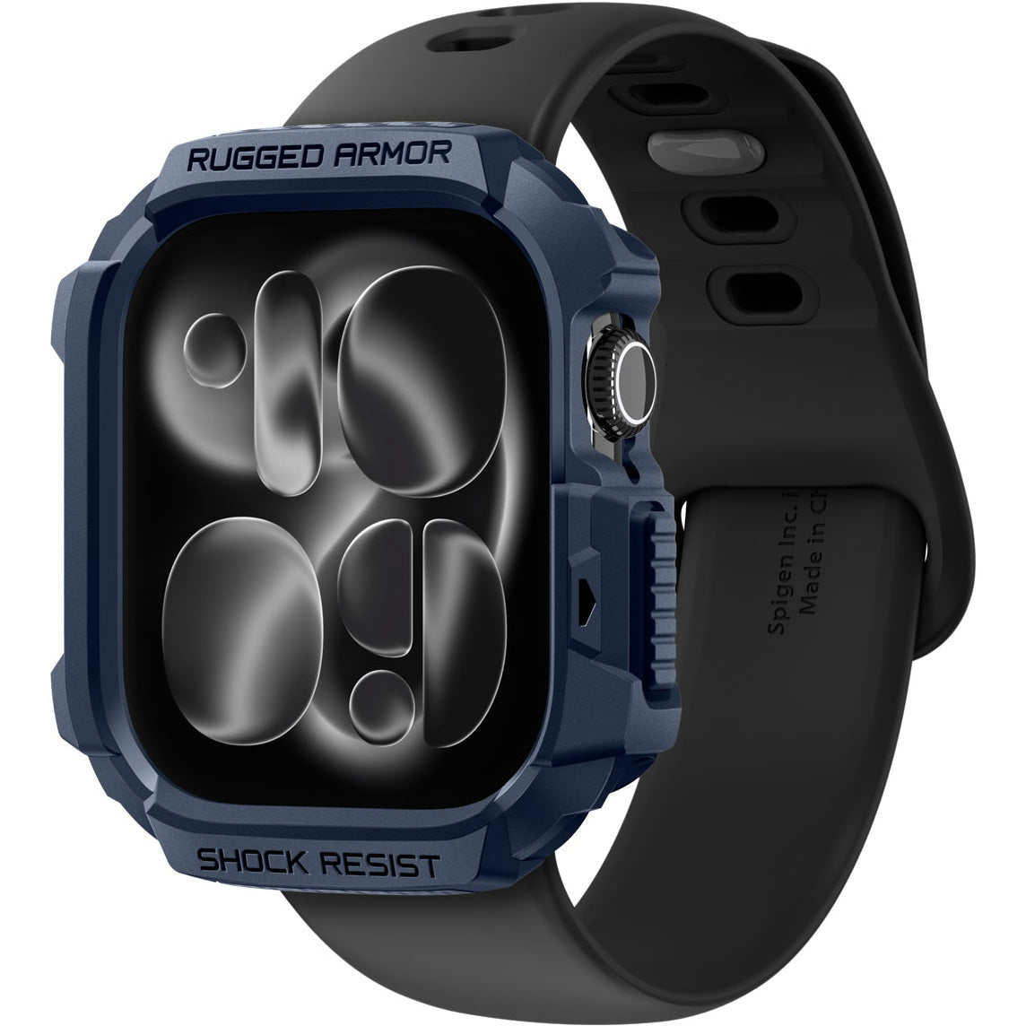 Schutzhülle für Apple Watch 11 / 10 42 mm, Spigen Rugged Armor 2, Dunkelblau