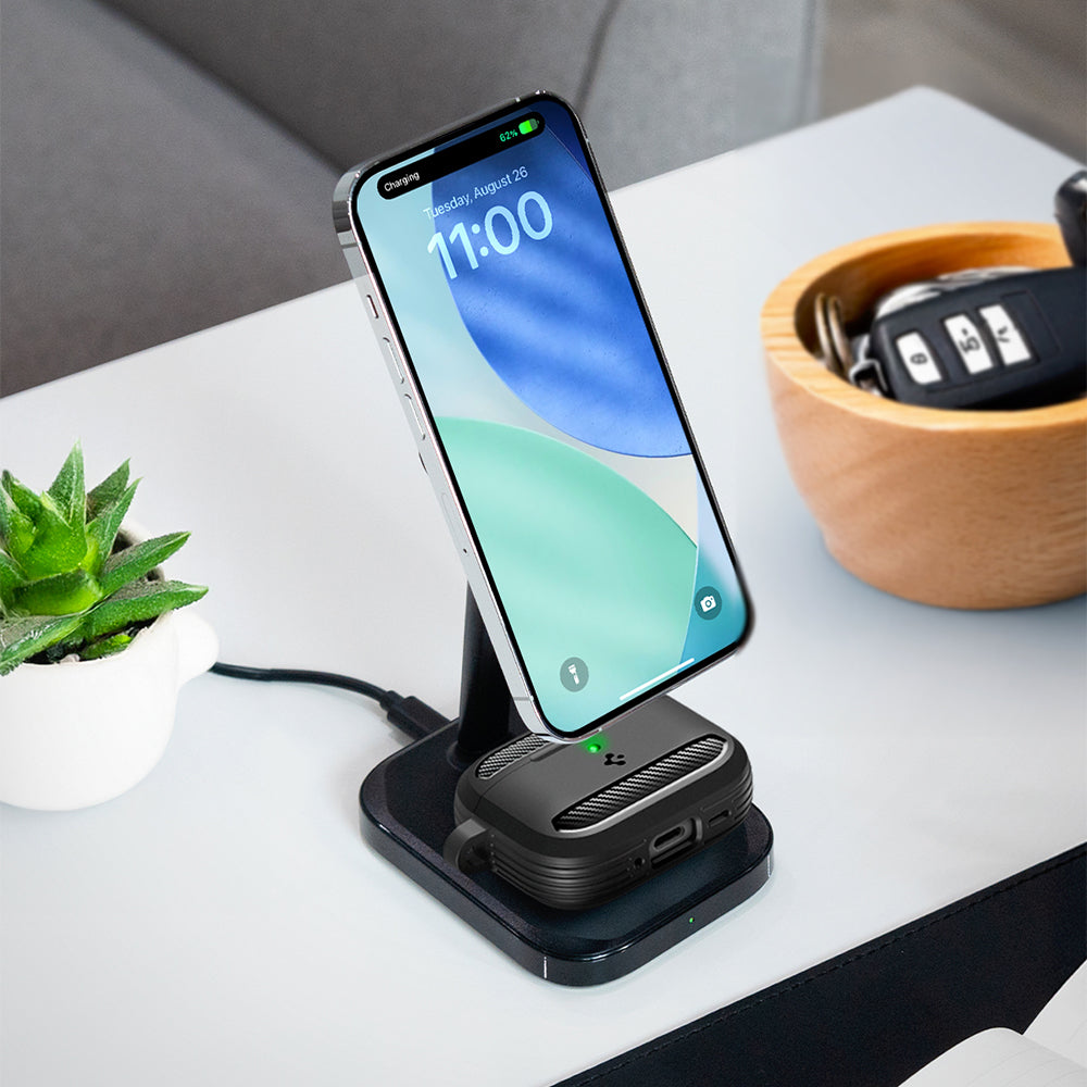 Schutzhülle für Apple AirPods Pro 3, Spigen Rugged Armor, Schwarz