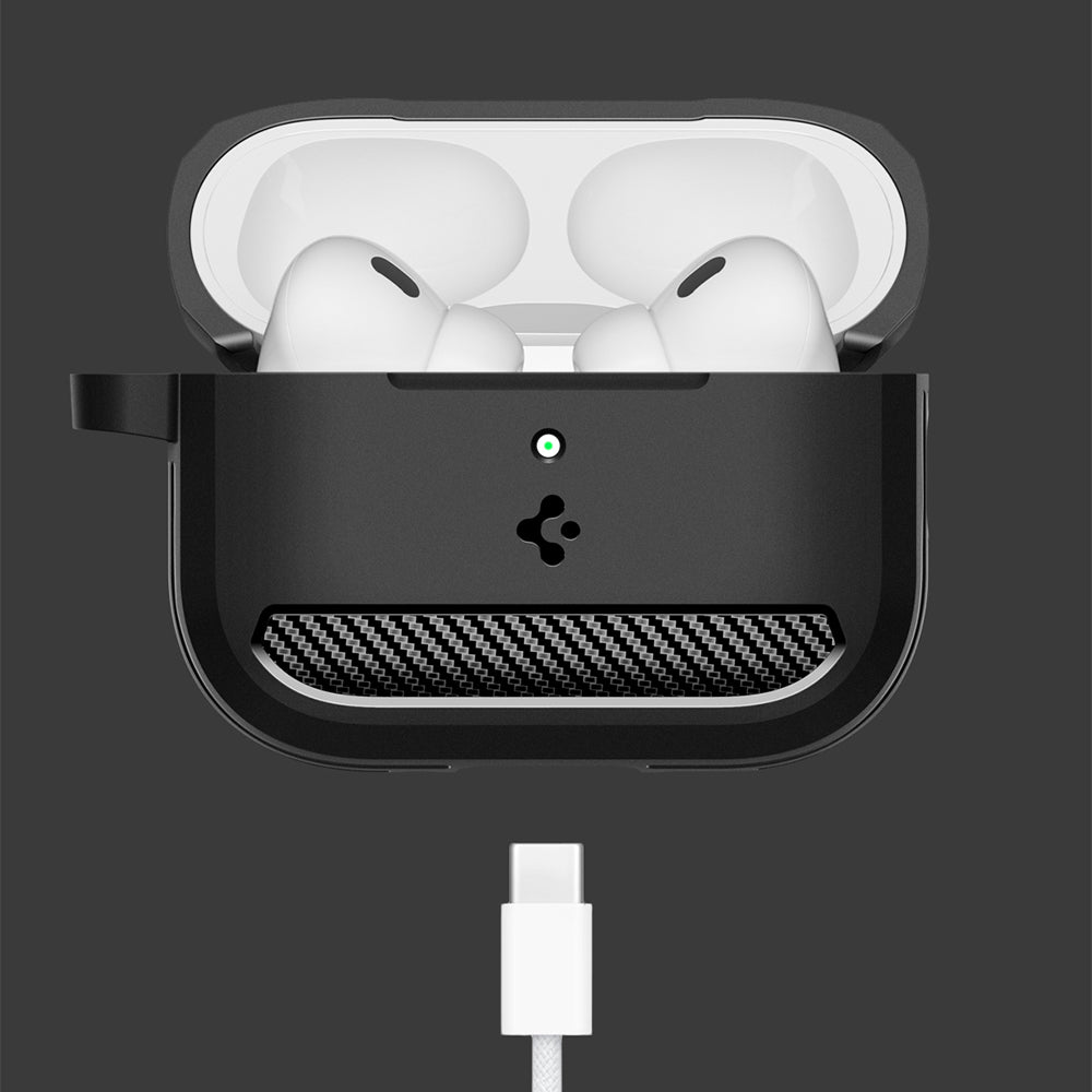 Schutzhülle für Apple AirPods Pro 3, Spigen Rugged Armor, Schwarz