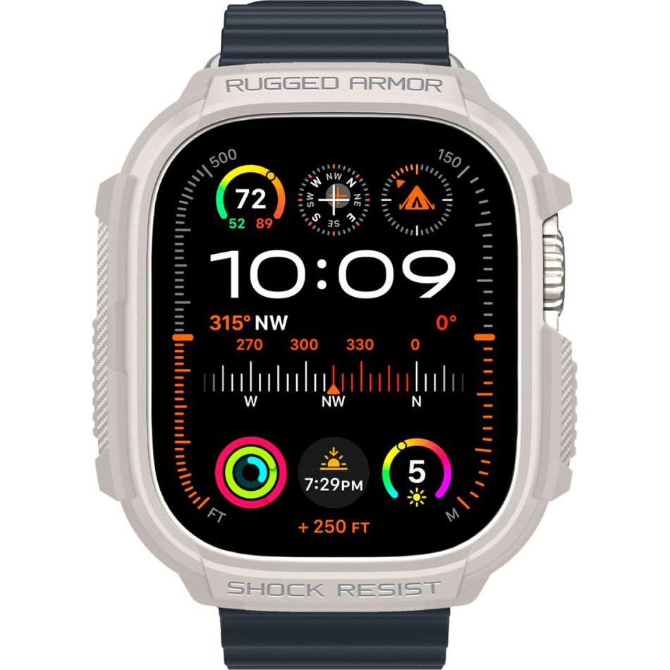 Schutzhülle für Apple Watch Ultra 3/2/1 49mm, Spigen Rugged Armor, Beige
