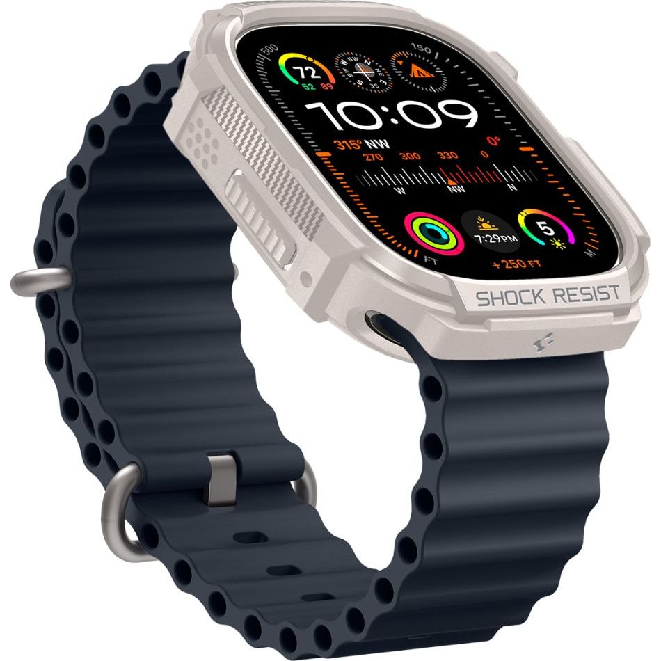 Schutzhülle für Apple Watch Ultra 3/2/1 49mm, Spigen Rugged Armor, Beige
