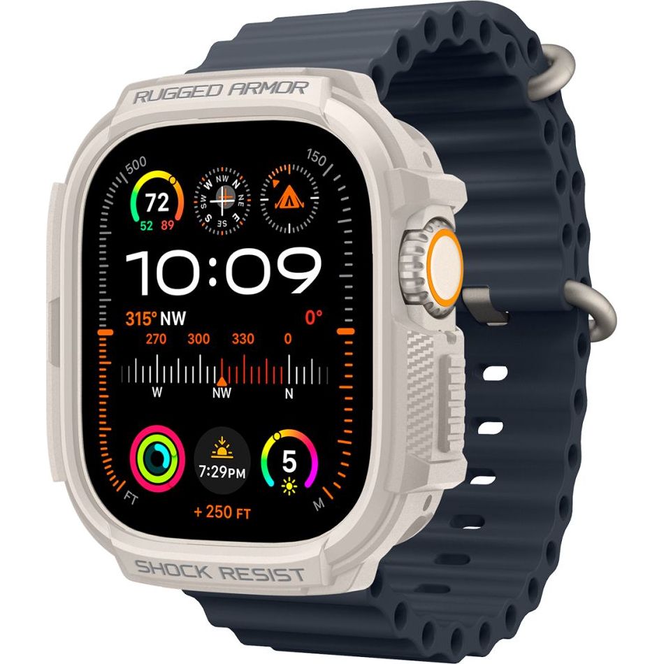 Schutzhülle für Apple Watch Ultra 3/2/1 49mm, Spigen Rugged Armor, Beige