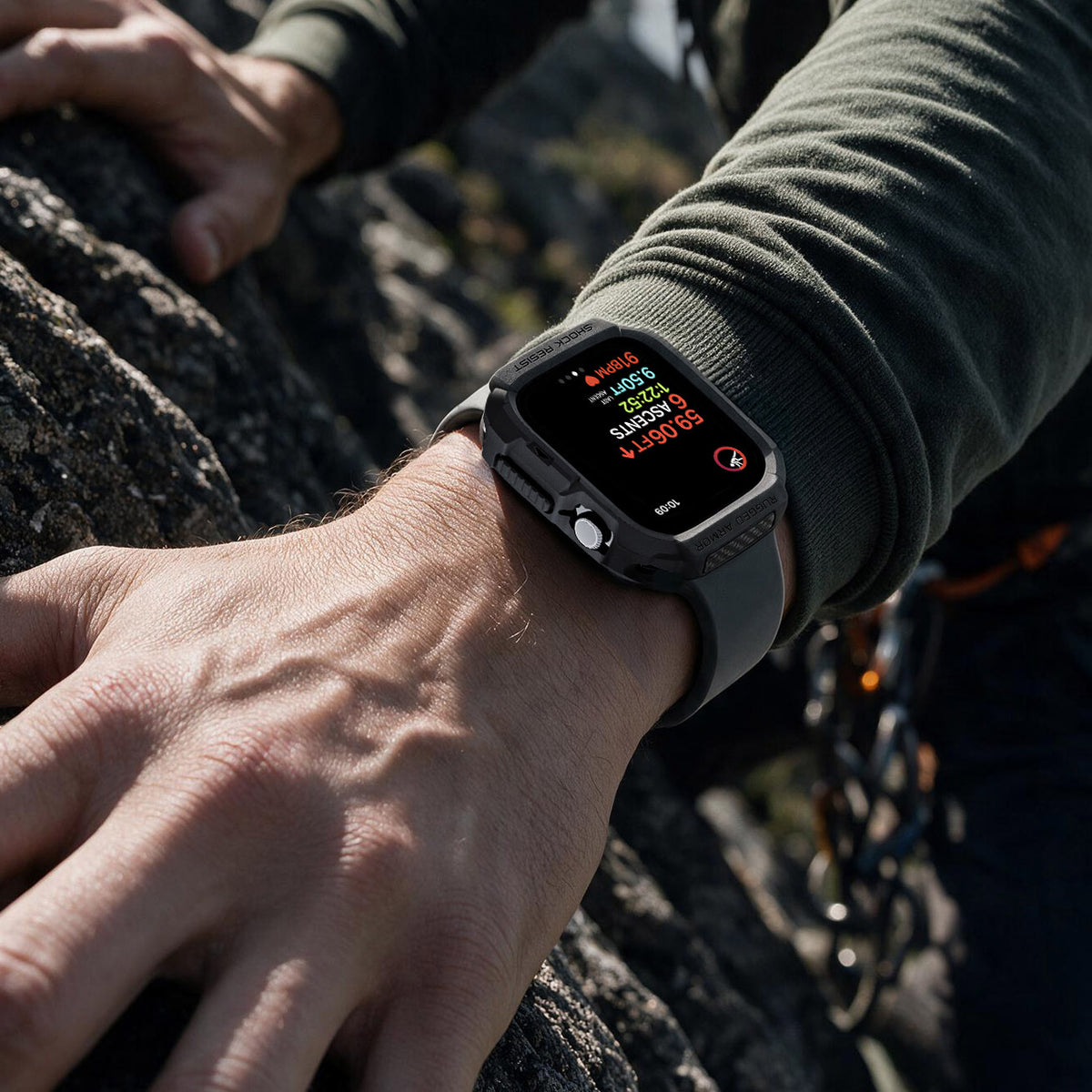 Schutzhülle für Apple Watch Series 12 46mm, Spigen Rugged Armor, Schwarz (6/11)