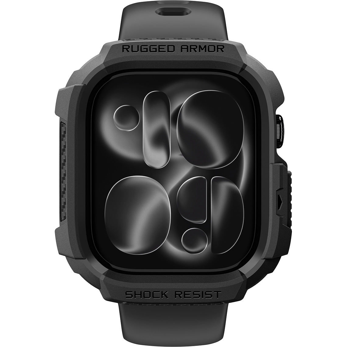 Schutzhülle für Apple Watch Series 12 46mm, Spigen Rugged Armor, Schwarz (7/11)