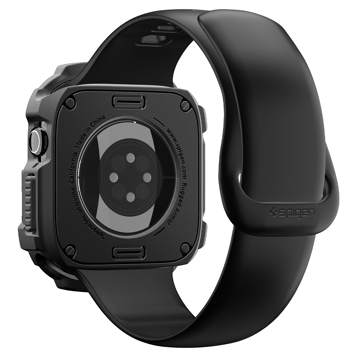 Schutzhülle für Apple Watch Series 12 46mm, Spigen Rugged Armor, Schwarz (9/11)