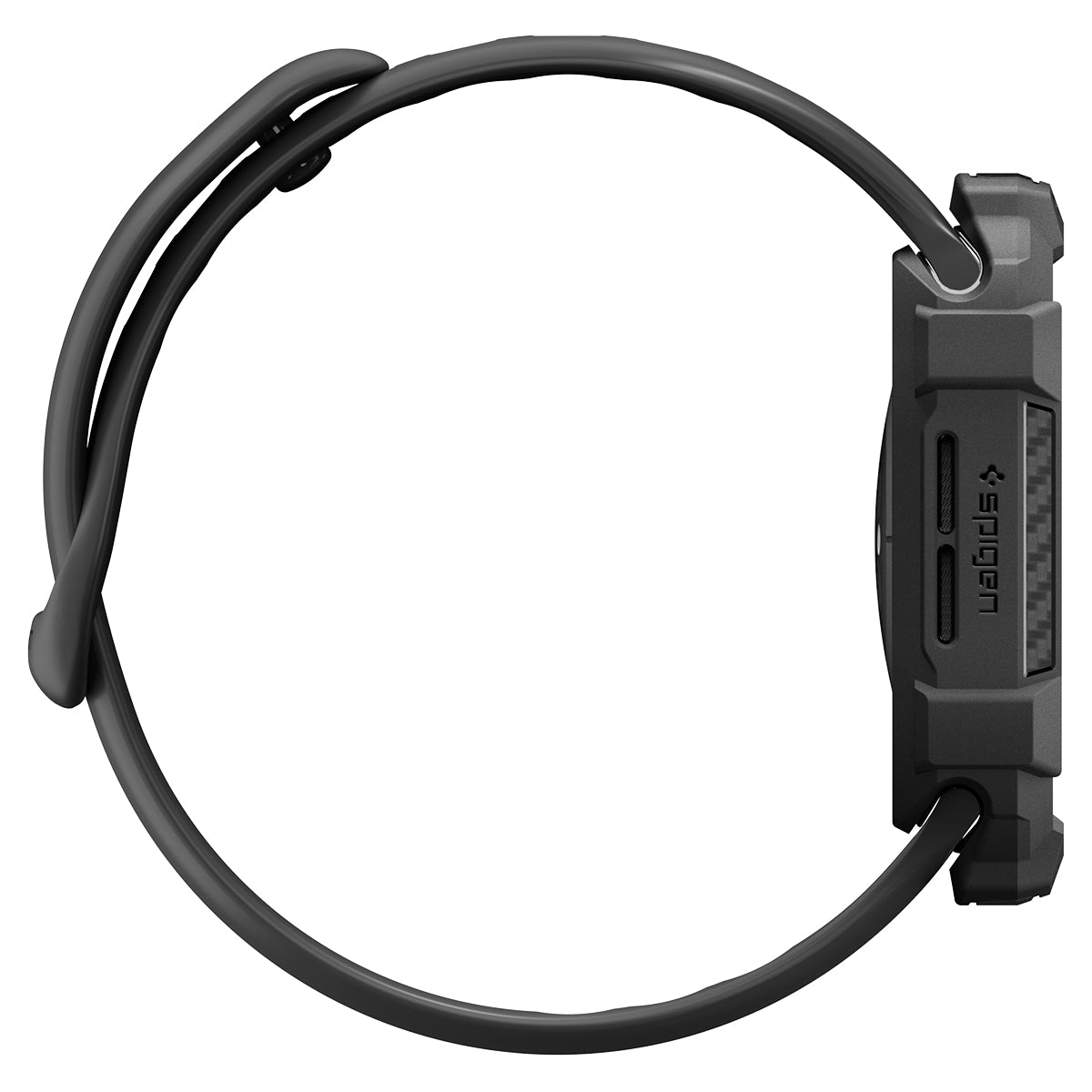 Schutzhülle für Apple Watch Series 12 46mm, Spigen Rugged Armor, Schwarz (11/11)
