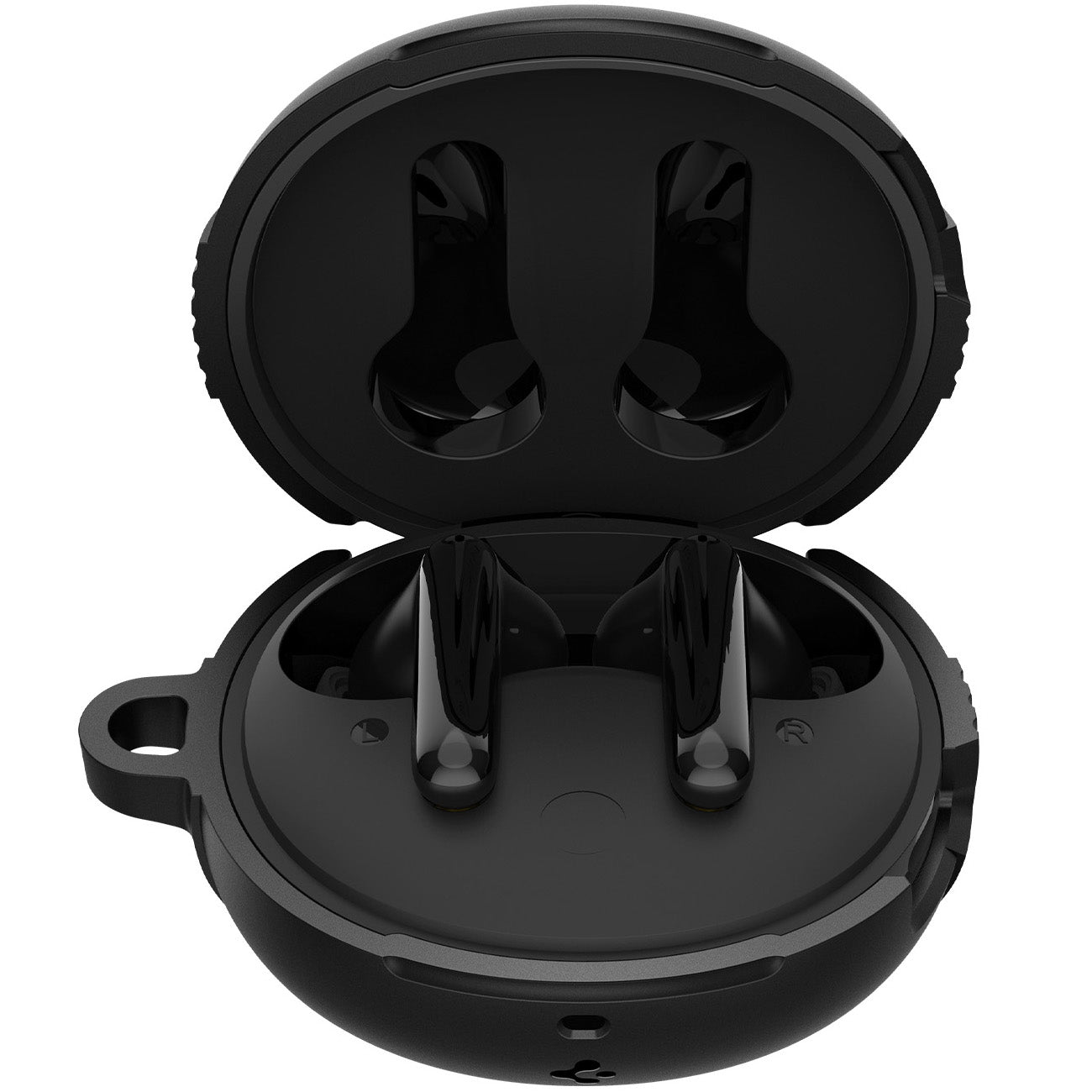 Hülle mit Handschlaufe für Spigen SA-TW S10, Spigen Rugged Armor, Schwarz