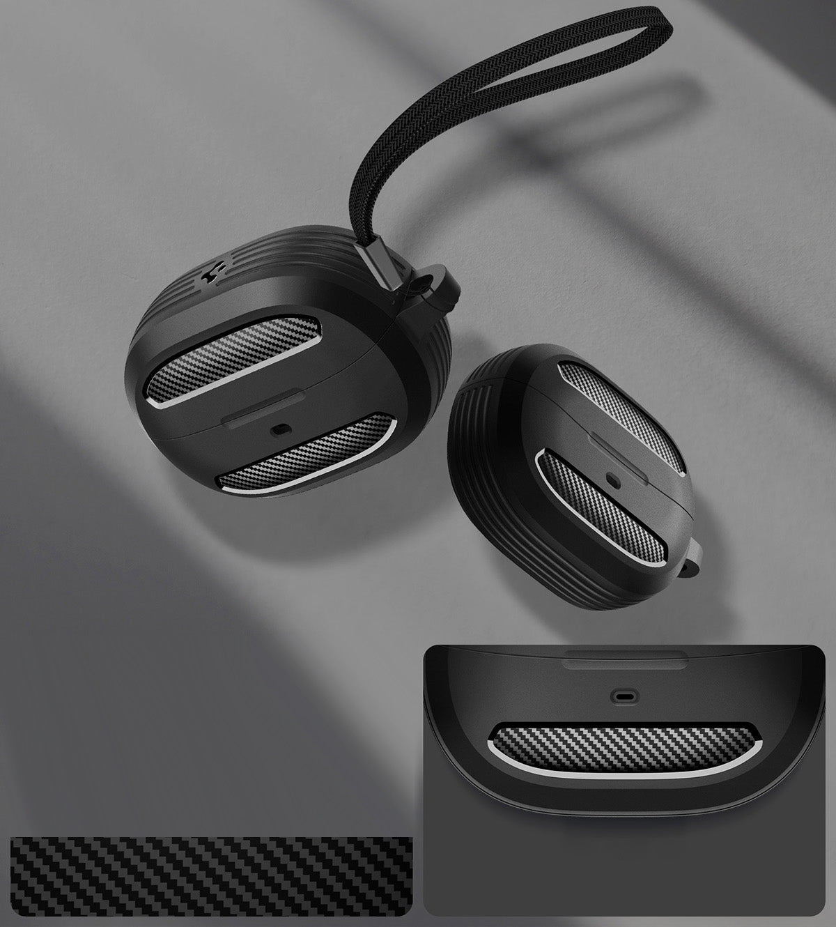 Hülle mit Handschlaufe für Spigen SA-TW P10, Spigen Rugged Armor, Schwarz