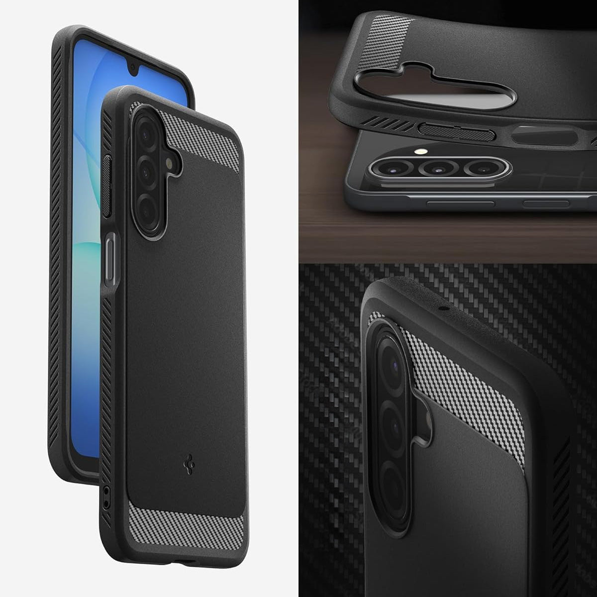 Handyhülle für Galaxy A17 4G / 5G, Spigen Rugged Armor, Schwarz