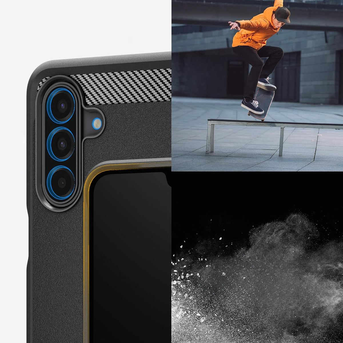 Handyhülle für Galaxy A17 4G / 5G, Spigen Rugged Armor, Schwarz