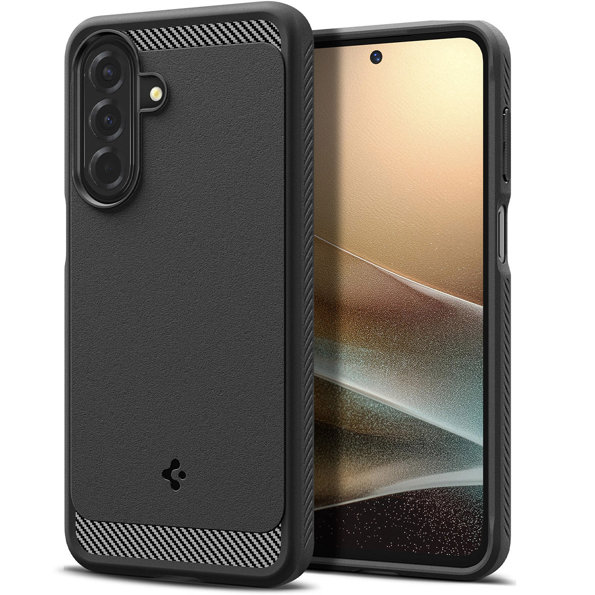 Handyhülle für Galaxy A27 5G, Spigen Rugged Armor, Schwarz