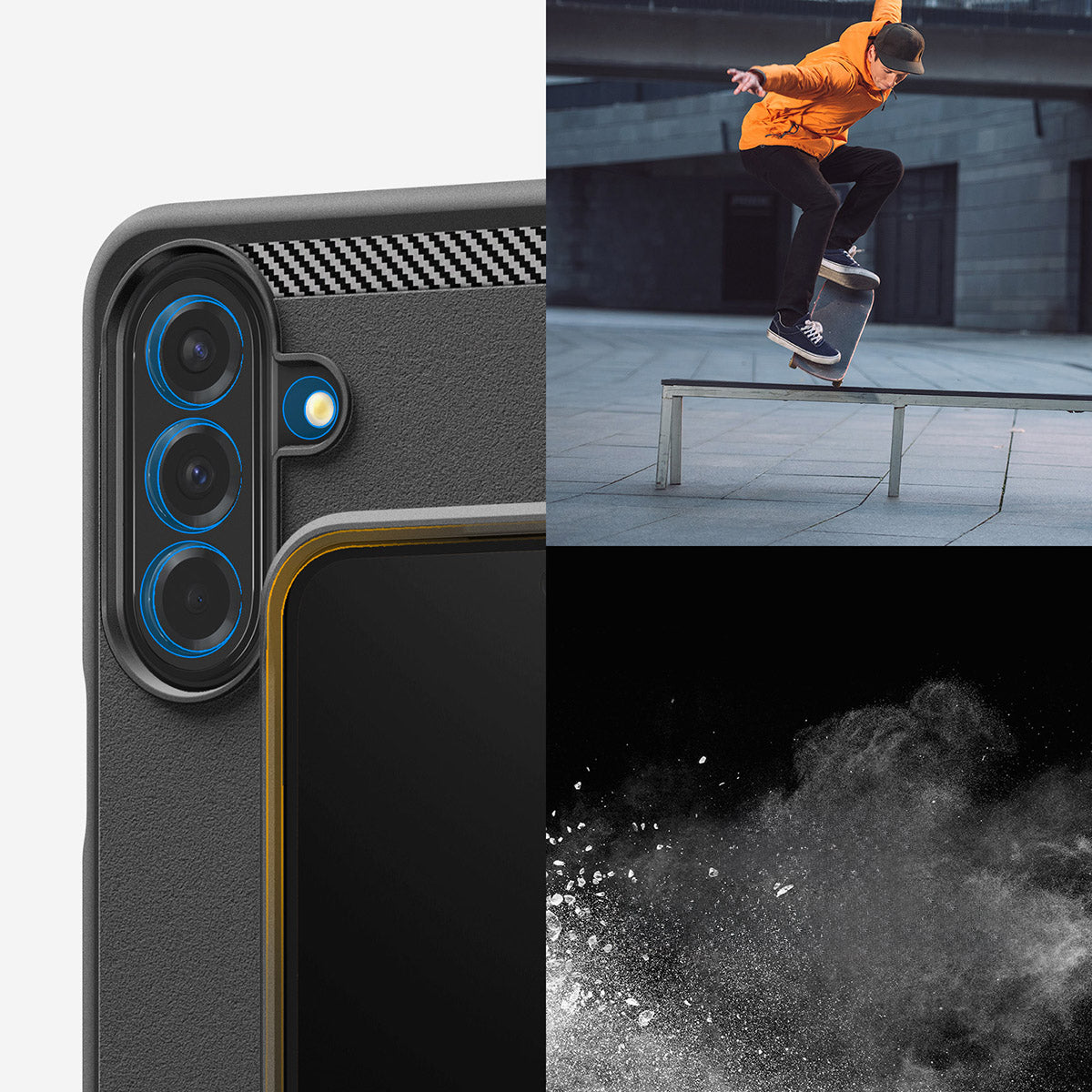 Handyhülle für Galaxy A27 5G, Spigen Rugged Armor, Schwarz