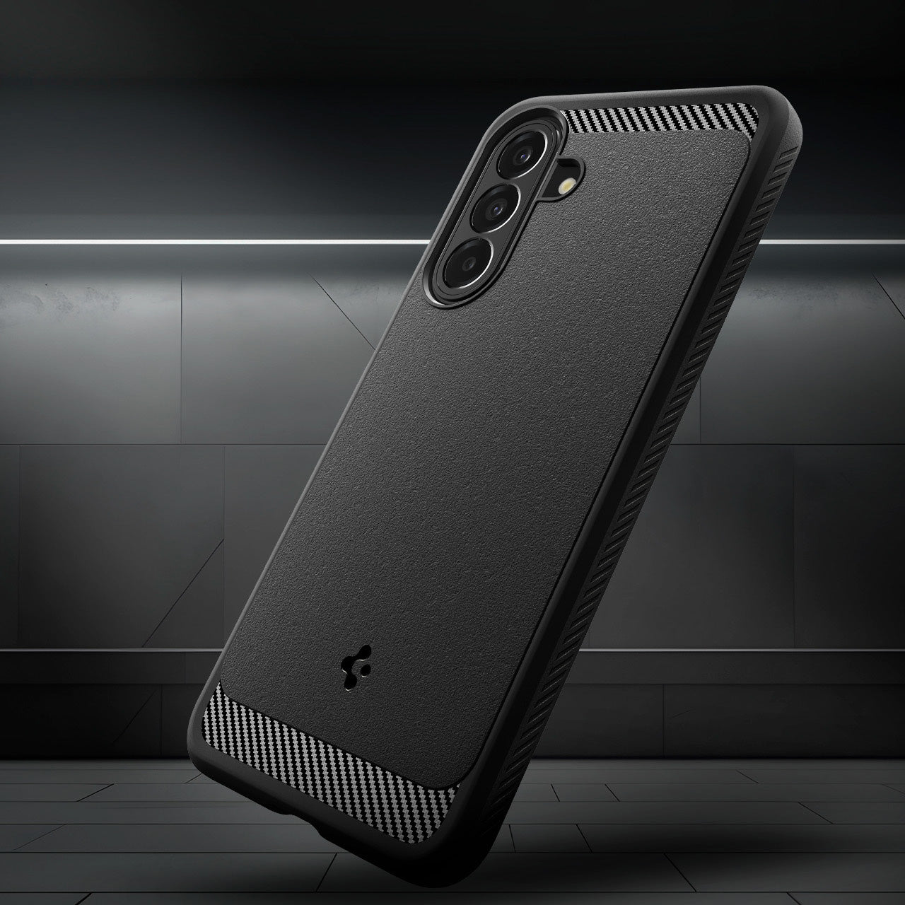 Handyhülle für Galaxy A27 5G, Spigen Rugged Armor, Schwarz