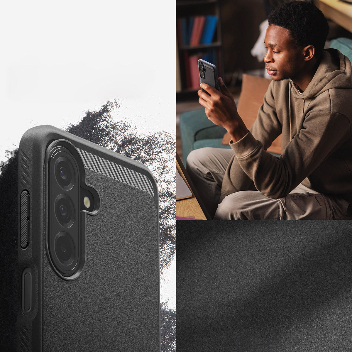 Handyhülle für Galaxy A27 5G, Spigen Rugged Armor, Schwarz