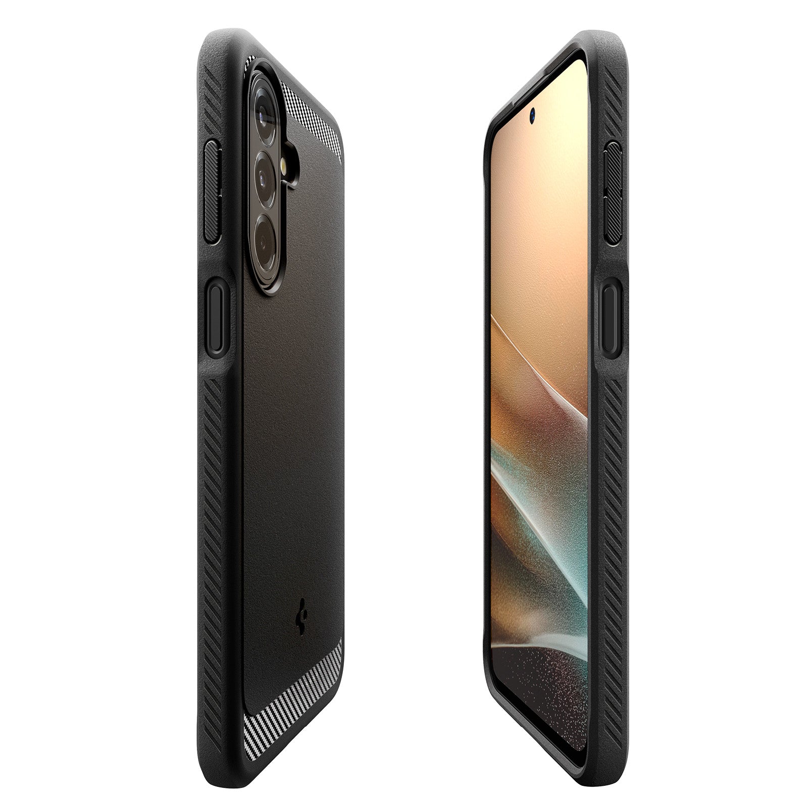 Handyhülle für Galaxy A27 5G, Spigen Rugged Armor, Schwarz