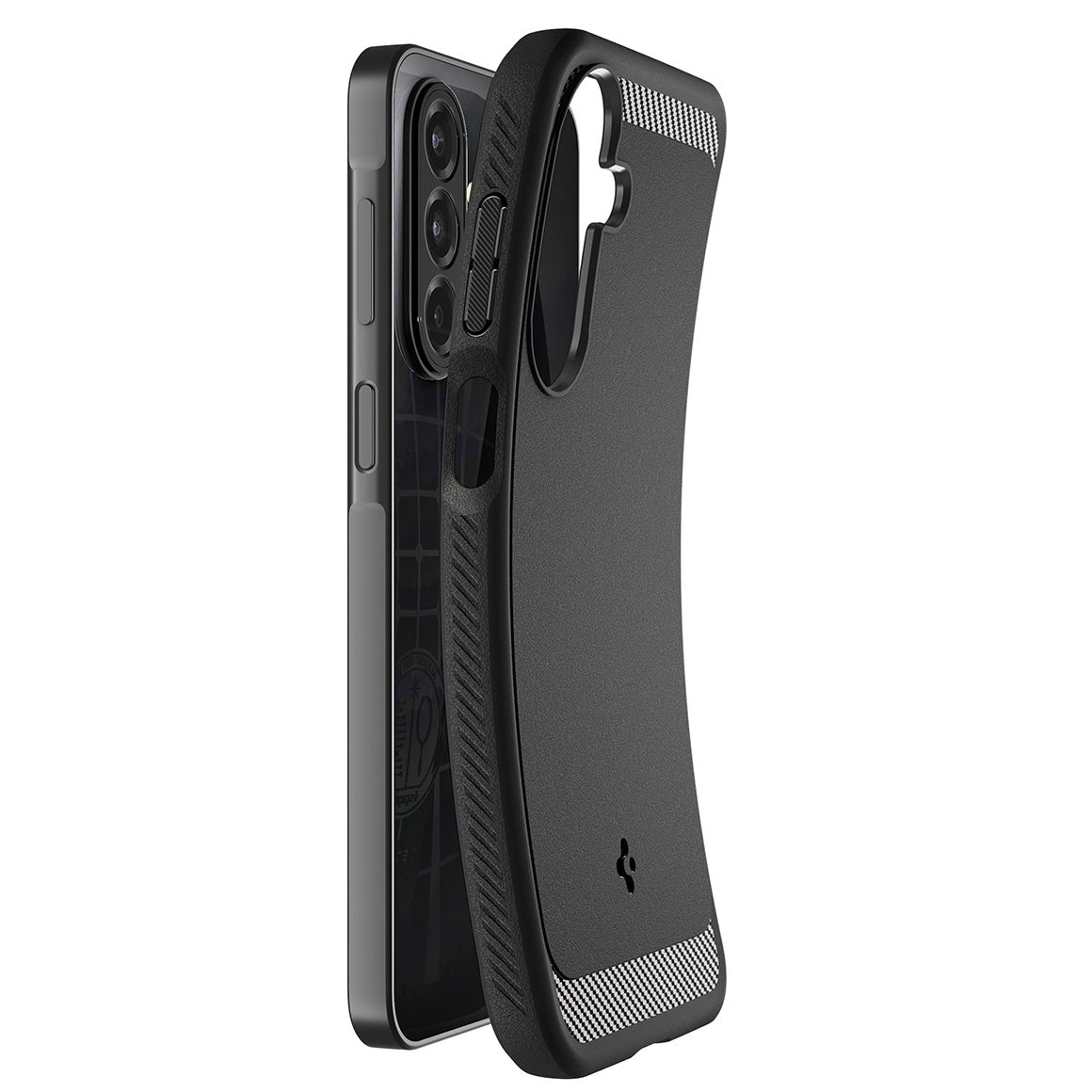Handyhülle für Galaxy A27 5G, Spigen Rugged Armor, Schwarz