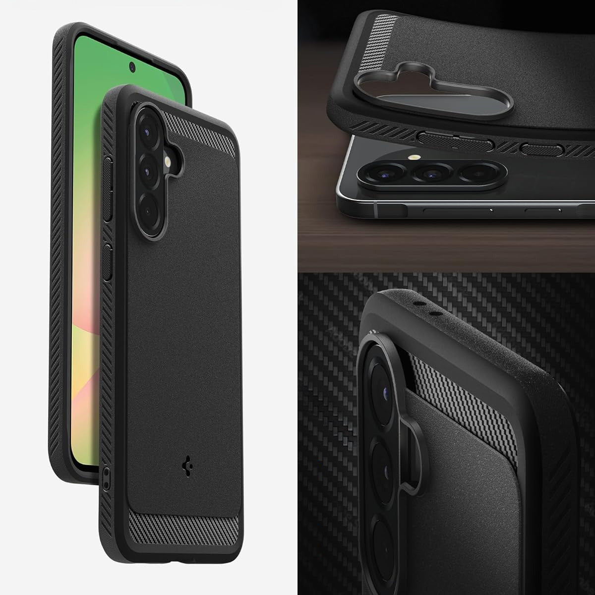 Handyhülle für Galaxy A56 5G, Spigen Rugged Armor, Schwarz