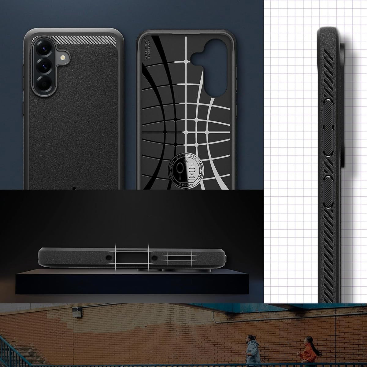 Handyhülle für Galaxy A56 5G, Spigen Rugged Armor, Schwarz