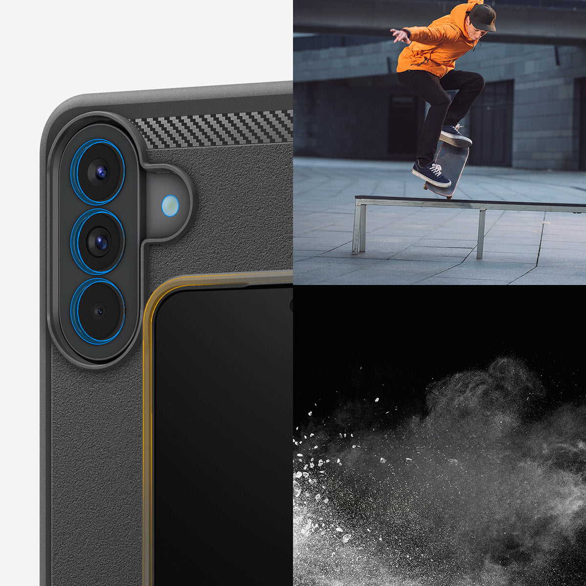 Handyhülle für Galaxy A57 5G, Spigen Rugged Armor, Schwarz