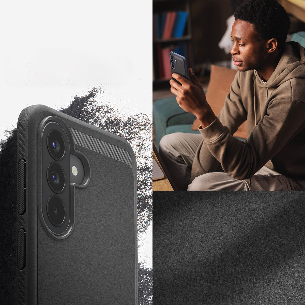 Handyhülle für Galaxy A57 5G, Spigen Rugged Armor, Schwarz