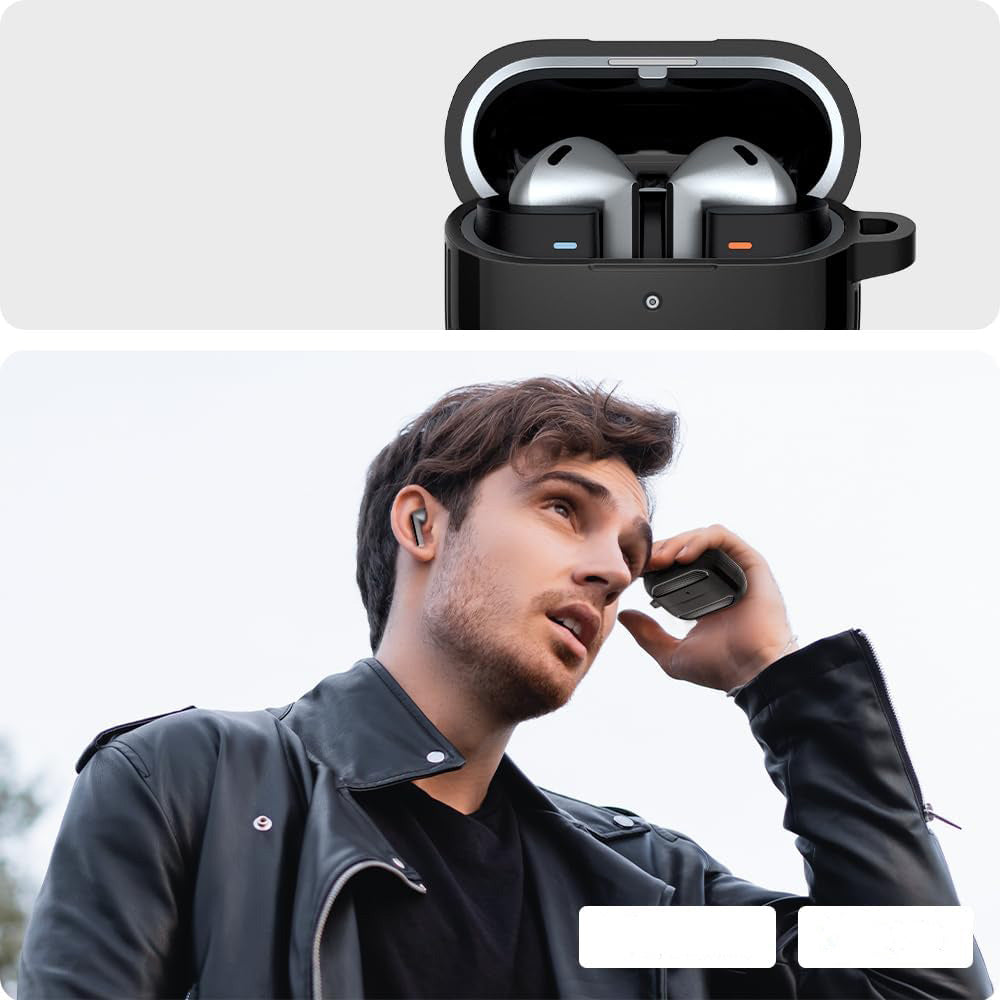 Schutzhülle für Galaxy Buds 3 / 3 Pro / 3 FE, Spigen Rugged Armor, Schwarz