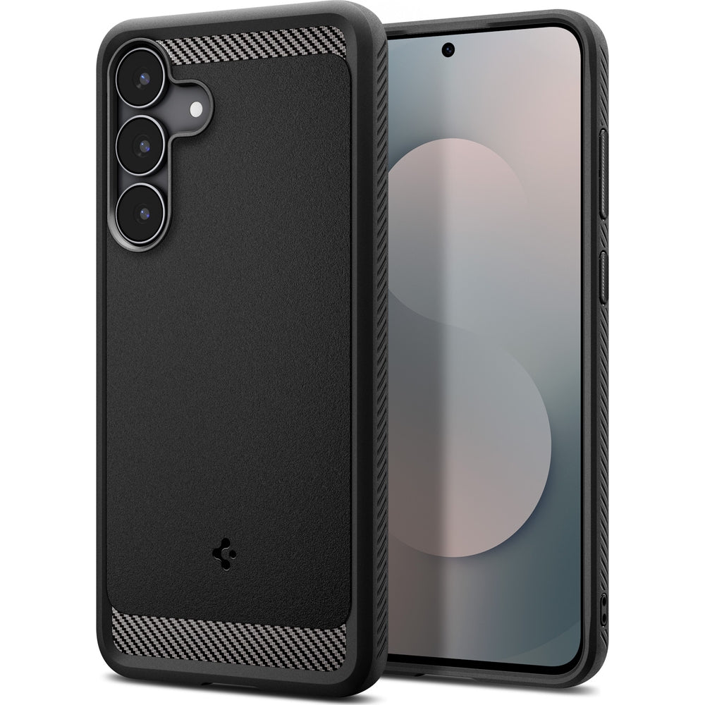 Handyhülle für Galaxy S25 FE, Spigen Rugged Armor, Schwarz