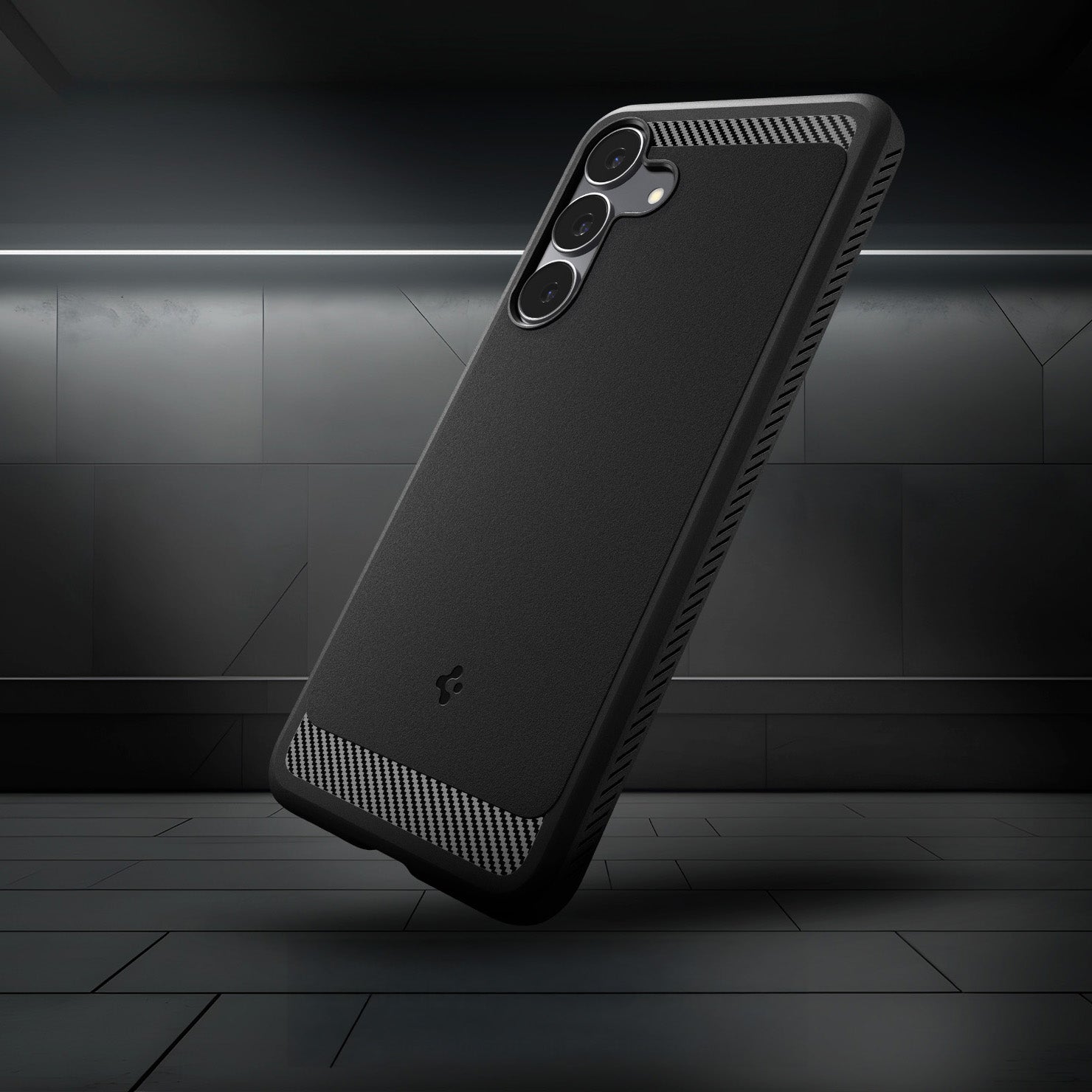 Handyhülle für Galaxy S25 FE, Spigen Rugged Armor, Schwarz
