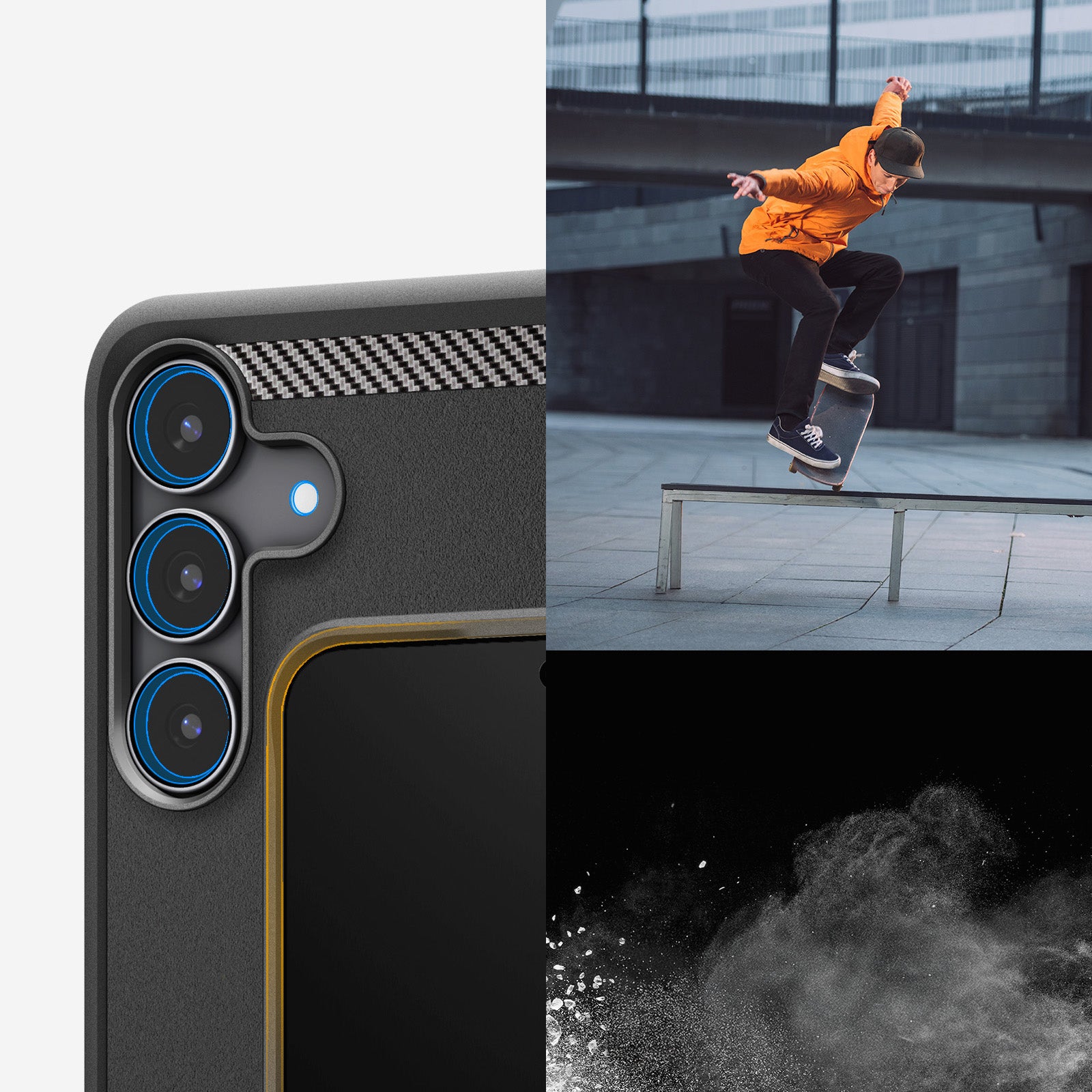 Handyhülle für Galaxy S25 FE, Spigen Rugged Armor, Schwarz