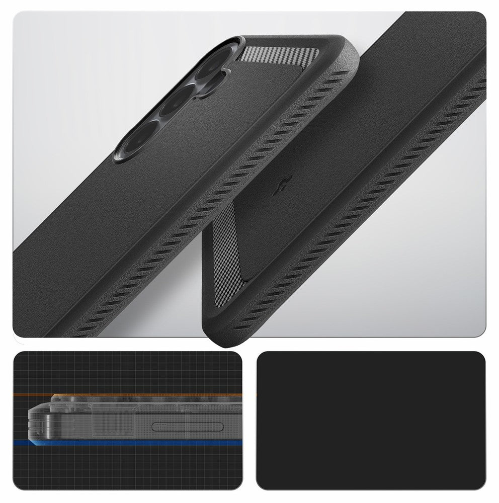 Handyhülle für Galaxy S26 FE, Spigen Rugged Armor, Schwarz (2/14)