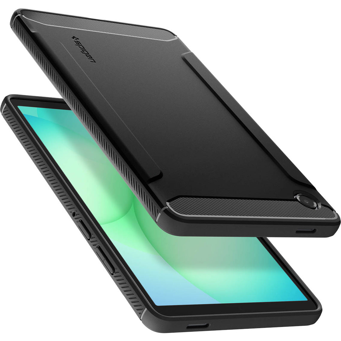 Schutzhülle für Galaxy Tab A11, Spigen Rugged Armor, Schwarz
