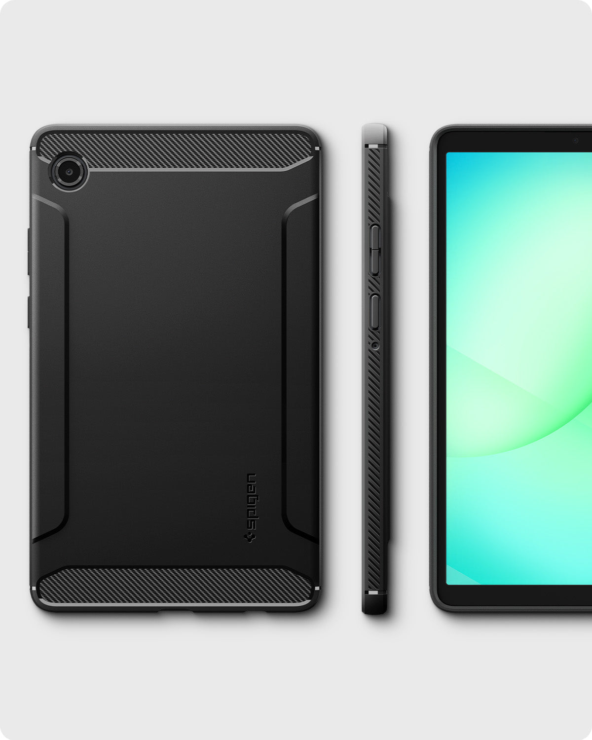 Schutzhülle für Galaxy Tab A11, Spigen Rugged Armor, Schwarz