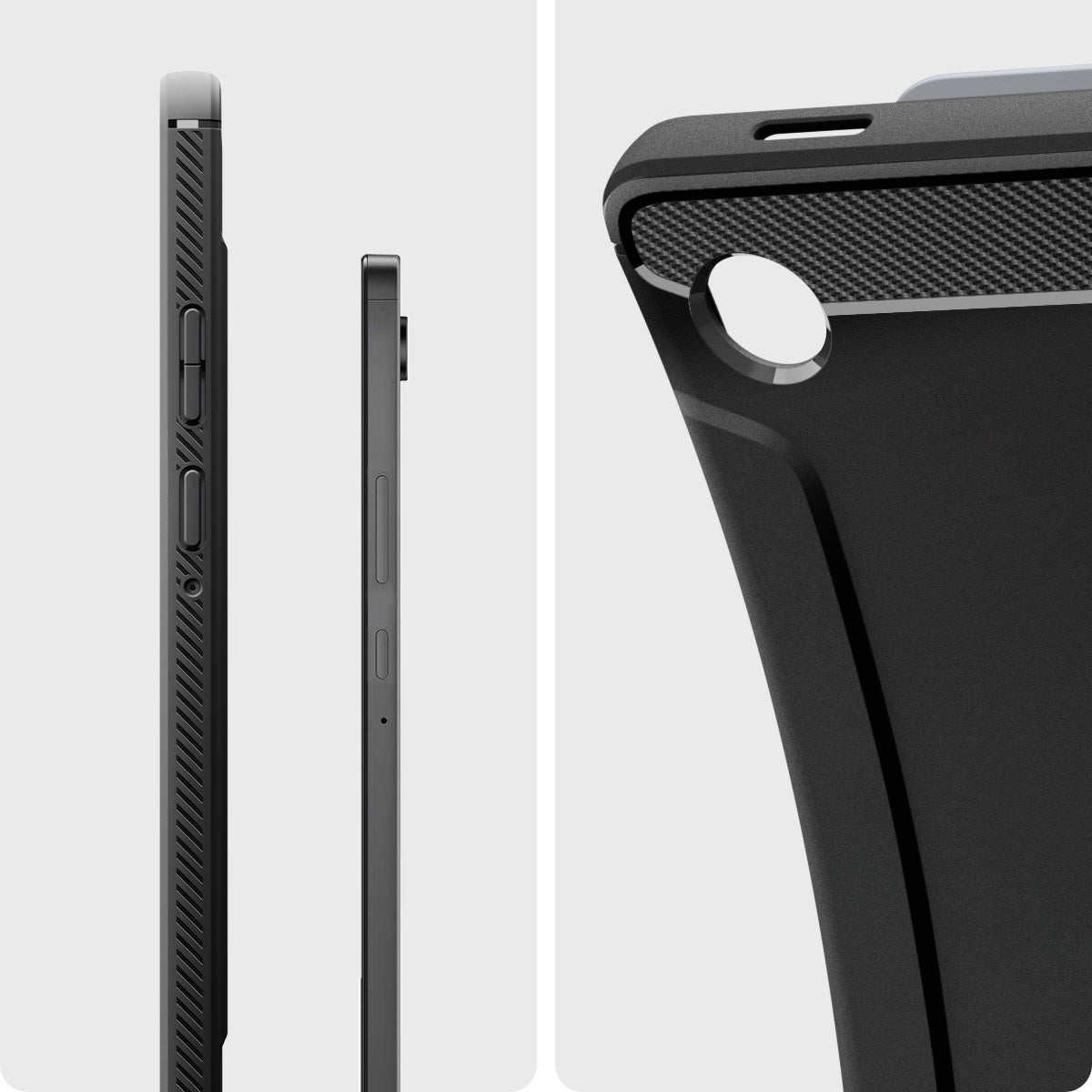 Schutzhülle für Galaxy Tab A11, Spigen Rugged Armor, Schwarz