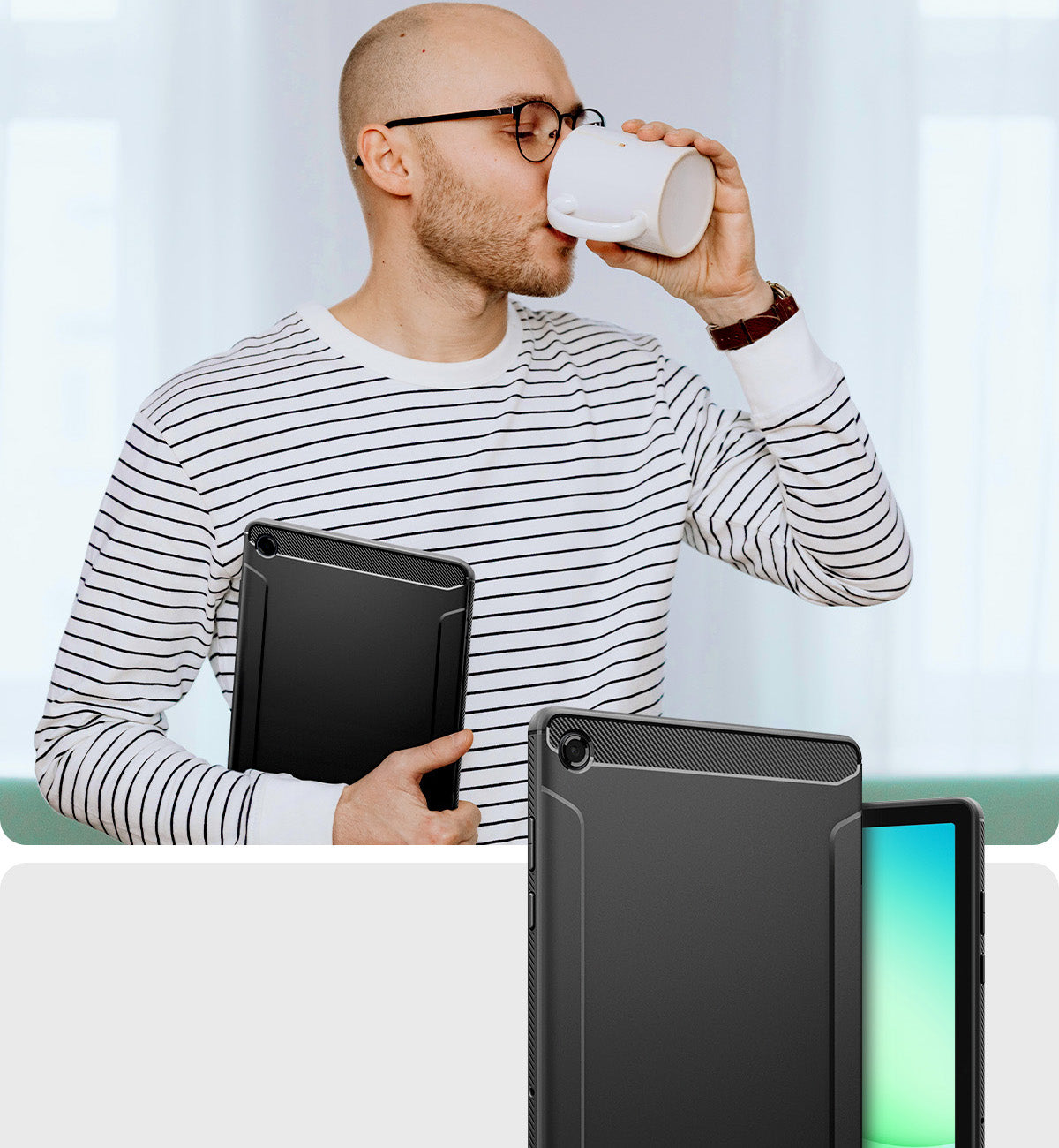 Schutzhülle für Galaxy Tab A11 Plus, Spigen Rugged Armor, Schwarz