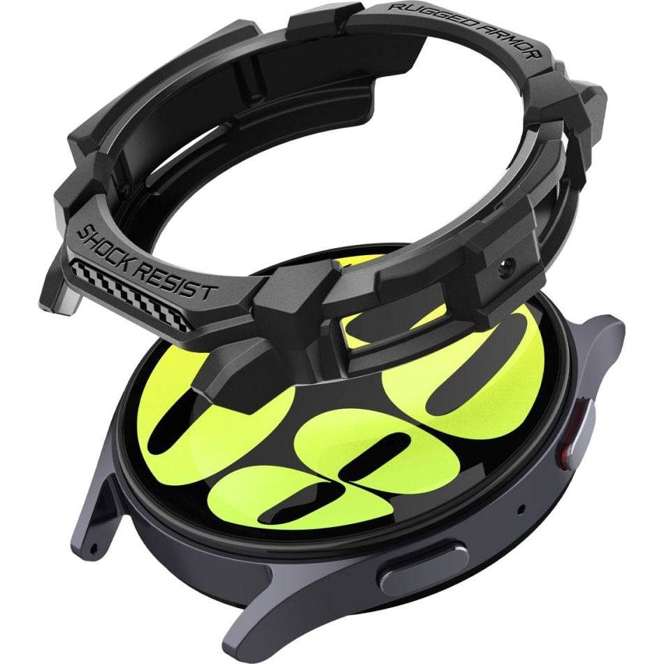 Schutzhülle für Galaxy Watch 7 44mm, Spigen Rugged Armor, Schwarz
