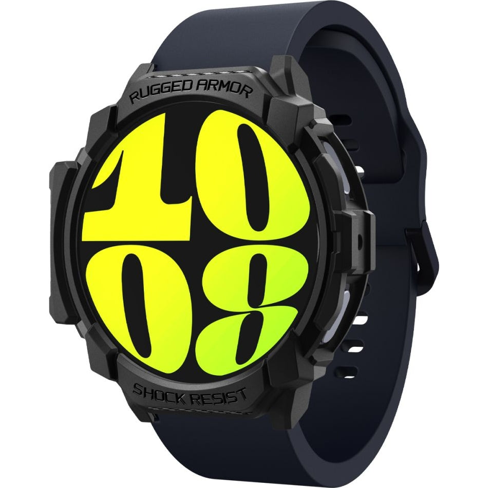 Schutzhülle für Galaxy Watch 7 44mm, Spigen Rugged Armor, Schwarz