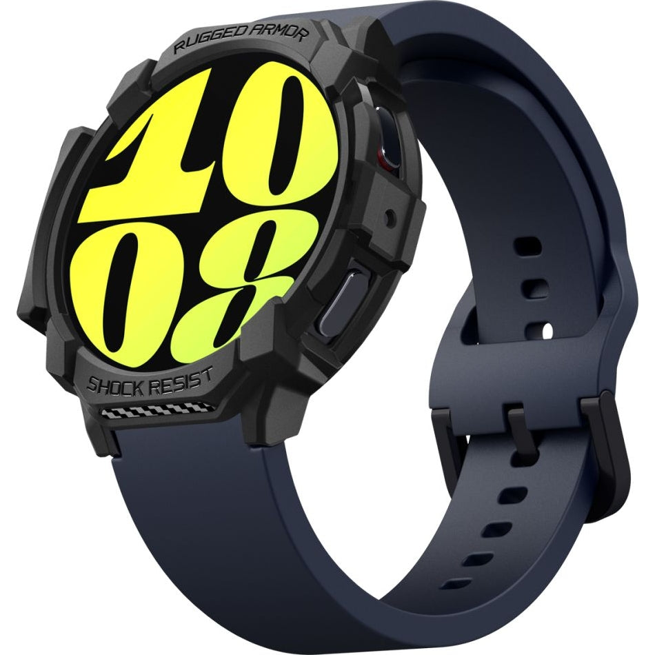 Schutzhülle für Galaxy Watch 7 44mm, Spigen Rugged Armor, Schwarz