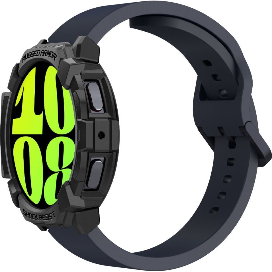 Schutzhülle für Galaxy Watch 7 44mm, Spigen Rugged Armor, Schwarz