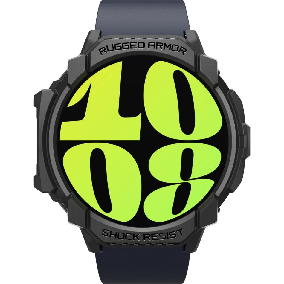 Schutzhülle für Galaxy Watch 7 44mm, Spigen Rugged Armor, Schwarz