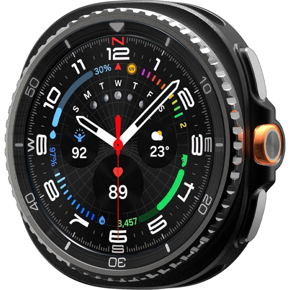 Hülle für Galaxy Watch 8 Classic 46 mm, Spigen Rugged Armor, Schwarz