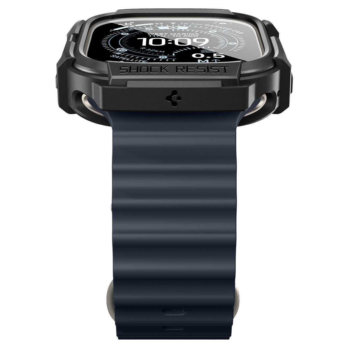 Schutzhülle + Glas für Apple Watch Ultra 3 / 2 / 1 49 mm, Spigen Rugged Armor SP, Schwarz