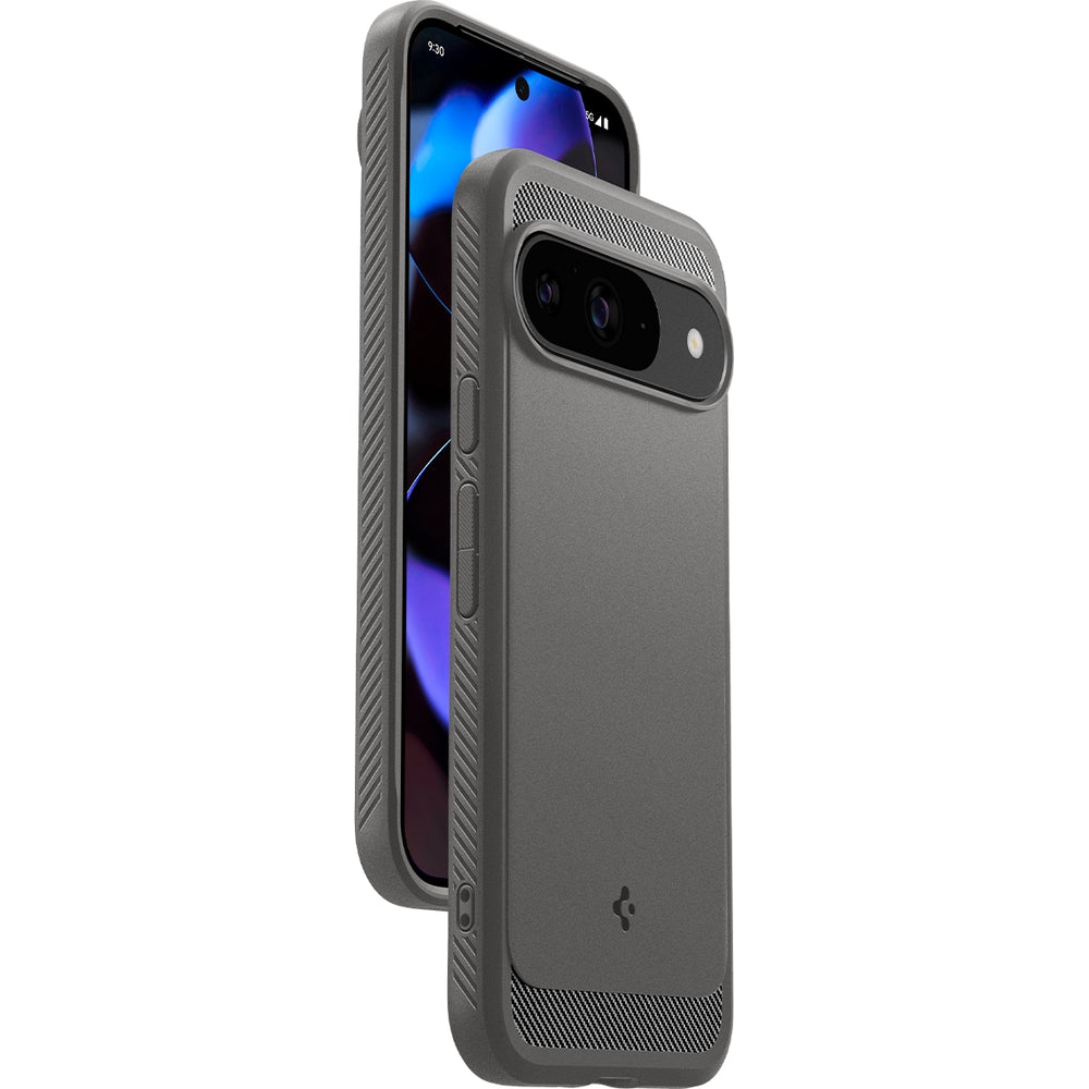 Schutzhülle für Google Pixel 9 / 9 Pro, Spigen Rugged Armor, Grau