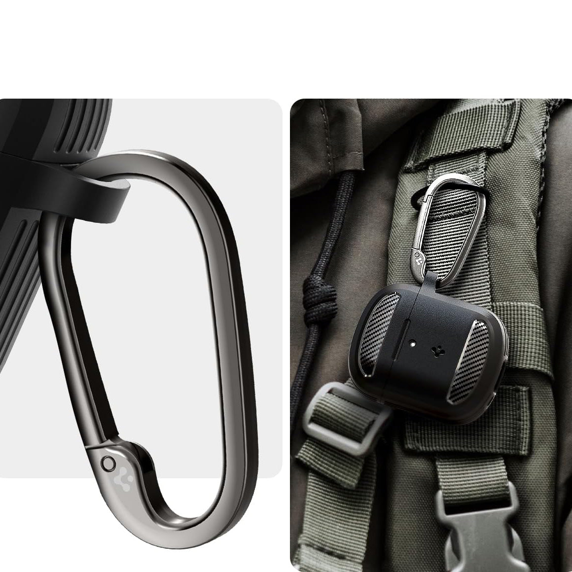Schutzhülle für Pixel Buds Pro 2 / Pro, Spigen Rugged Armor, Schwarz