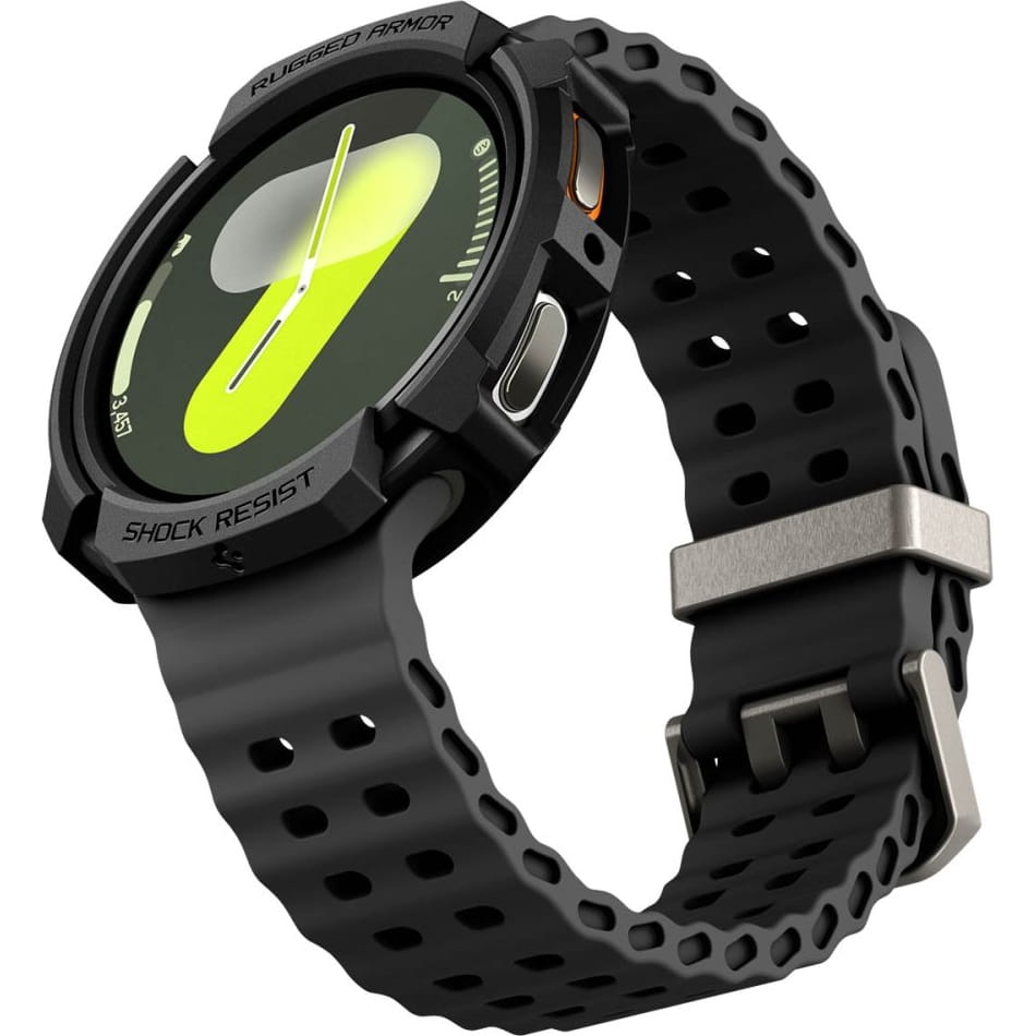 Hülle für Galaxy Watch 8 40 mm, Spigen Rugged Armor, Schwarz