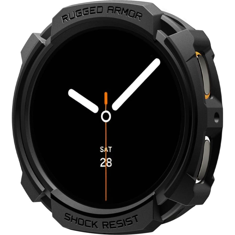 Hülle für Galaxy Watch 8 40 mm, Spigen Rugged Armor, Schwarz